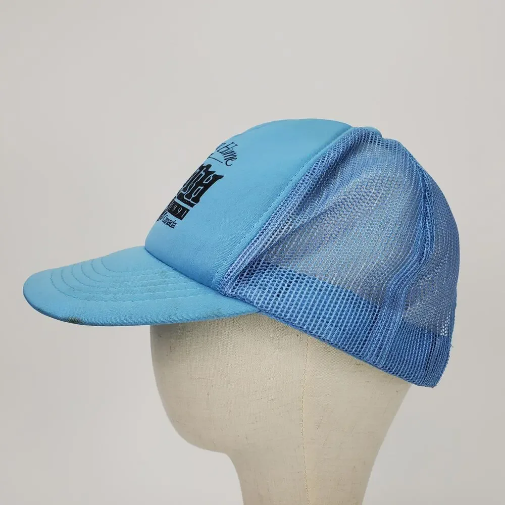 Vintage Perth‎ Ontario 175th Anniversary Trucker Hat Blue Mesh Snapback Cap 1991